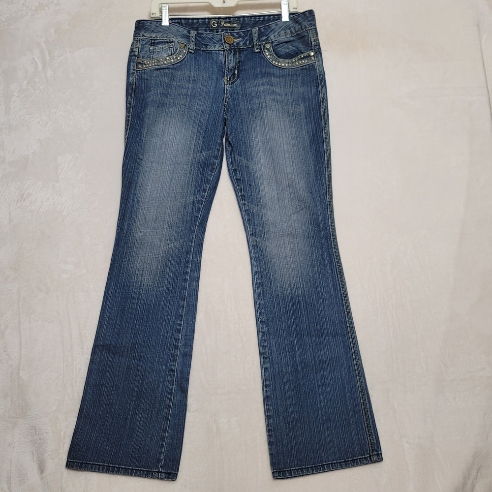 G by Guess Premium Women's Jeans Size 31 Naomi Boot Cut Embroidered Beads